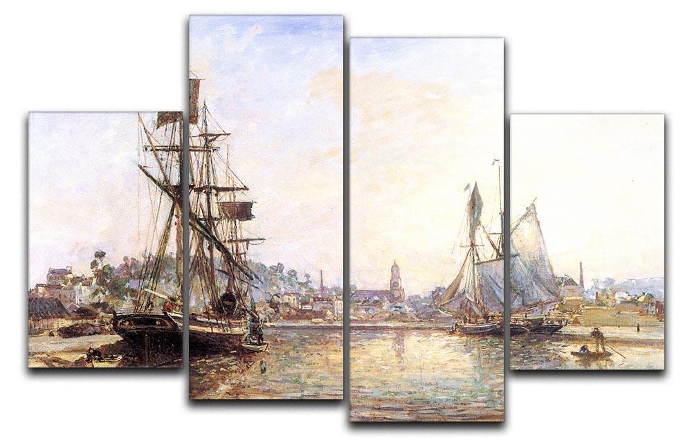 The Honfleur Port 2 by Monet 4 Split Panel Canvas  - Canvas Art Rocks - 1