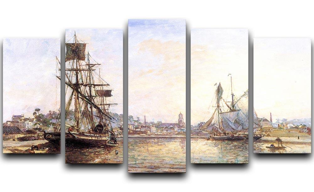 The Honfleur Port 2 by Monet 5 Split Panel Canvas  - Canvas Art Rocks - 1