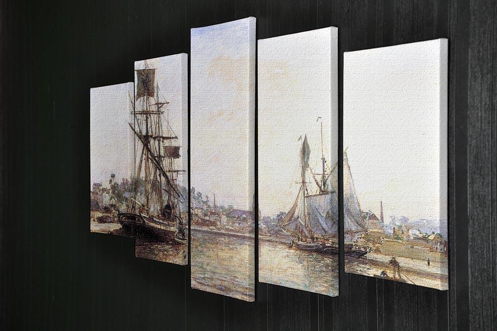 The Honfleur Port 2 by Monet 5 Split Panel Canvas - Canvas Art Rocks - 2