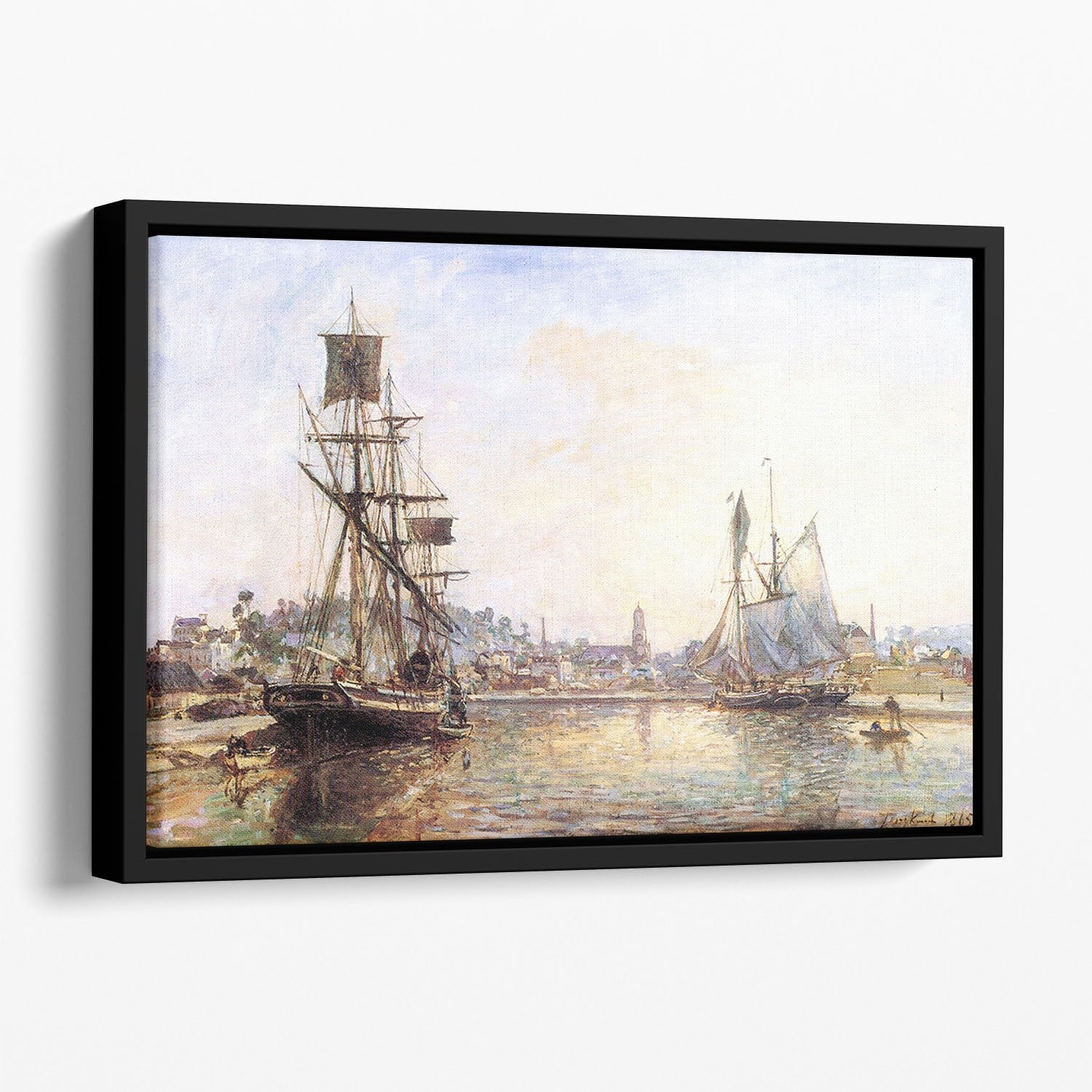 The Honfleur Port 2 by Monet Floating Framed Canvas