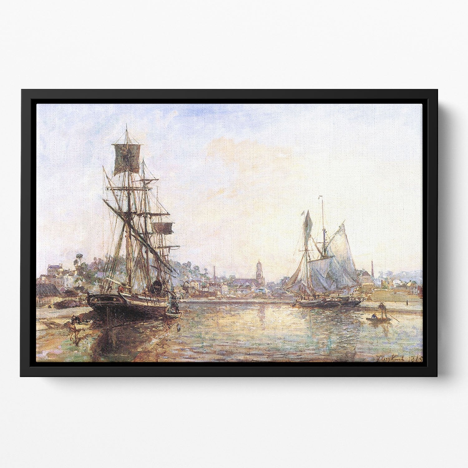 The Honfleur Port 2 by Monet Floating Framed Canvas