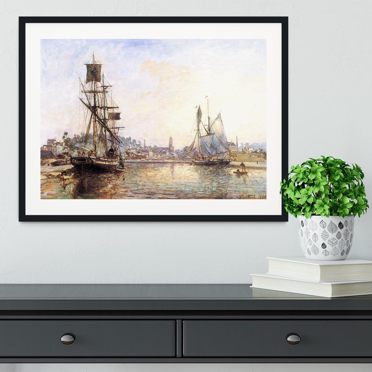 The Honfleur Port 2 by Monet Framed Print - Canvas Art Rocks - 1