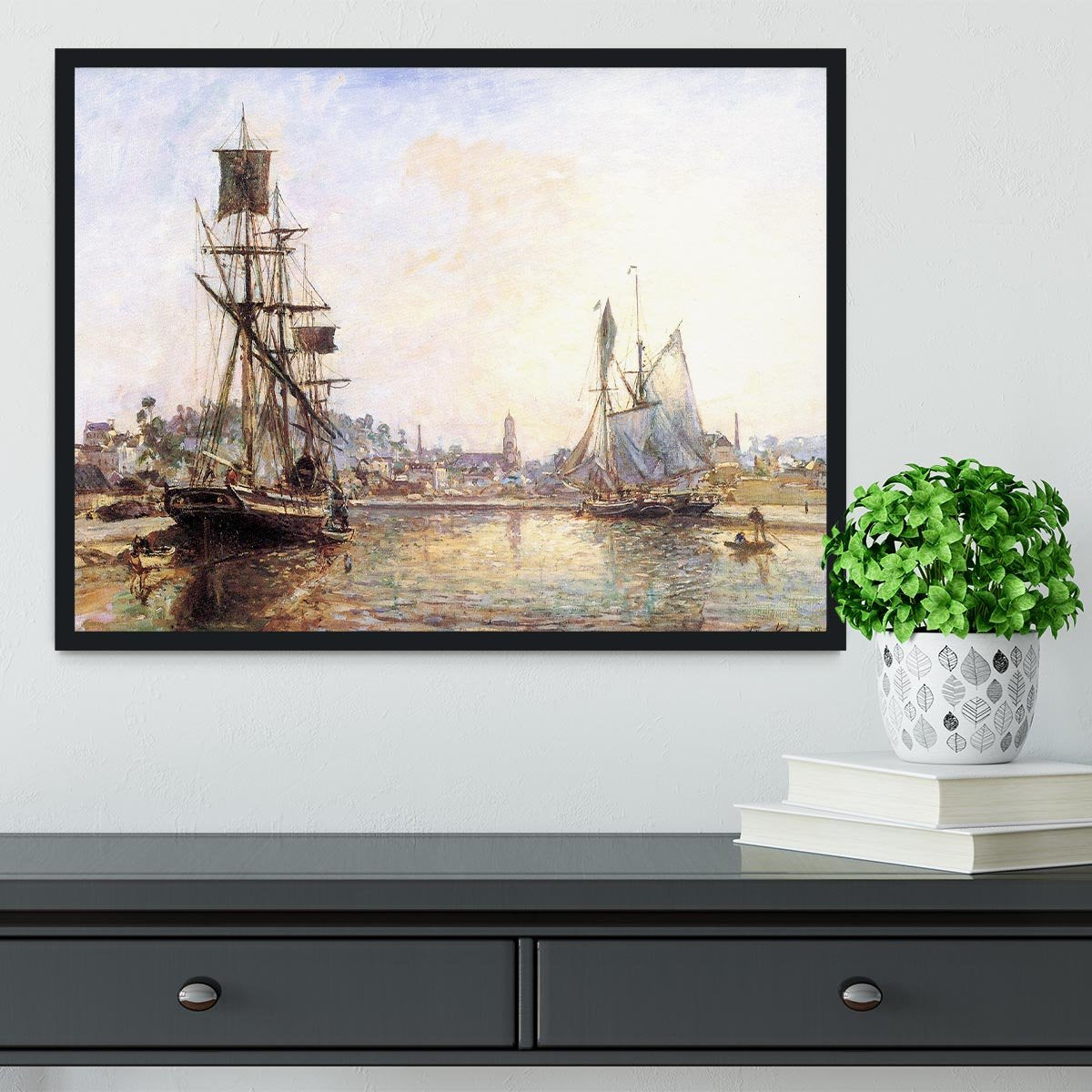 The Honfleur Port 2 by Monet Framed Print - Canvas Art Rocks - 2