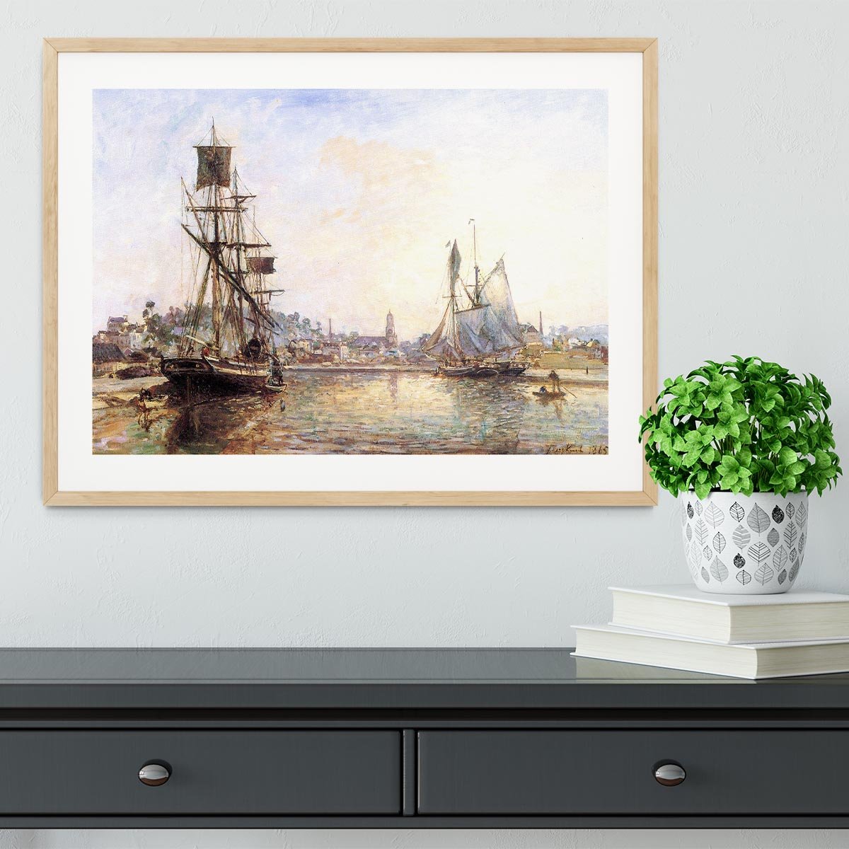 The Honfleur Port 2 by Monet Framed Print - Canvas Art Rocks - 3