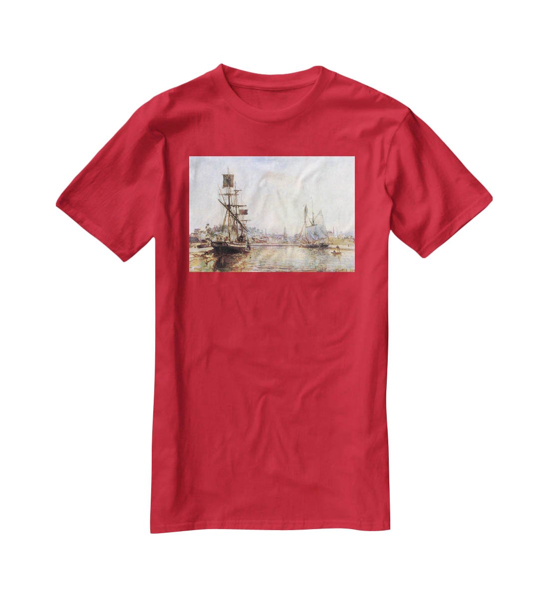 The Honfleur Port 2 by Monet T-Shirt - Canvas Art Rocks - 4