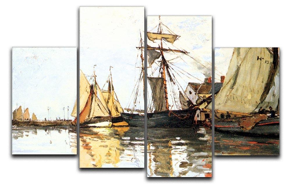 The Honfleur Port by Monet 4 Split Panel Canvas  - Canvas Art Rocks - 1