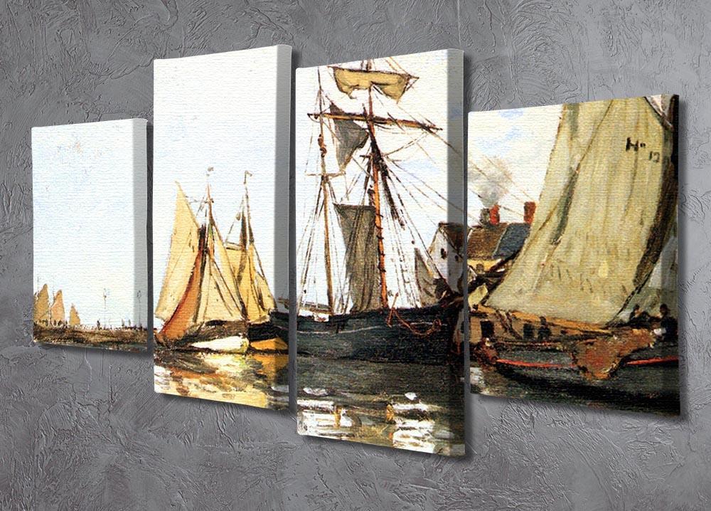 The Honfleur Port by Monet 4 Split Panel Canvas - Canvas Art Rocks - 2