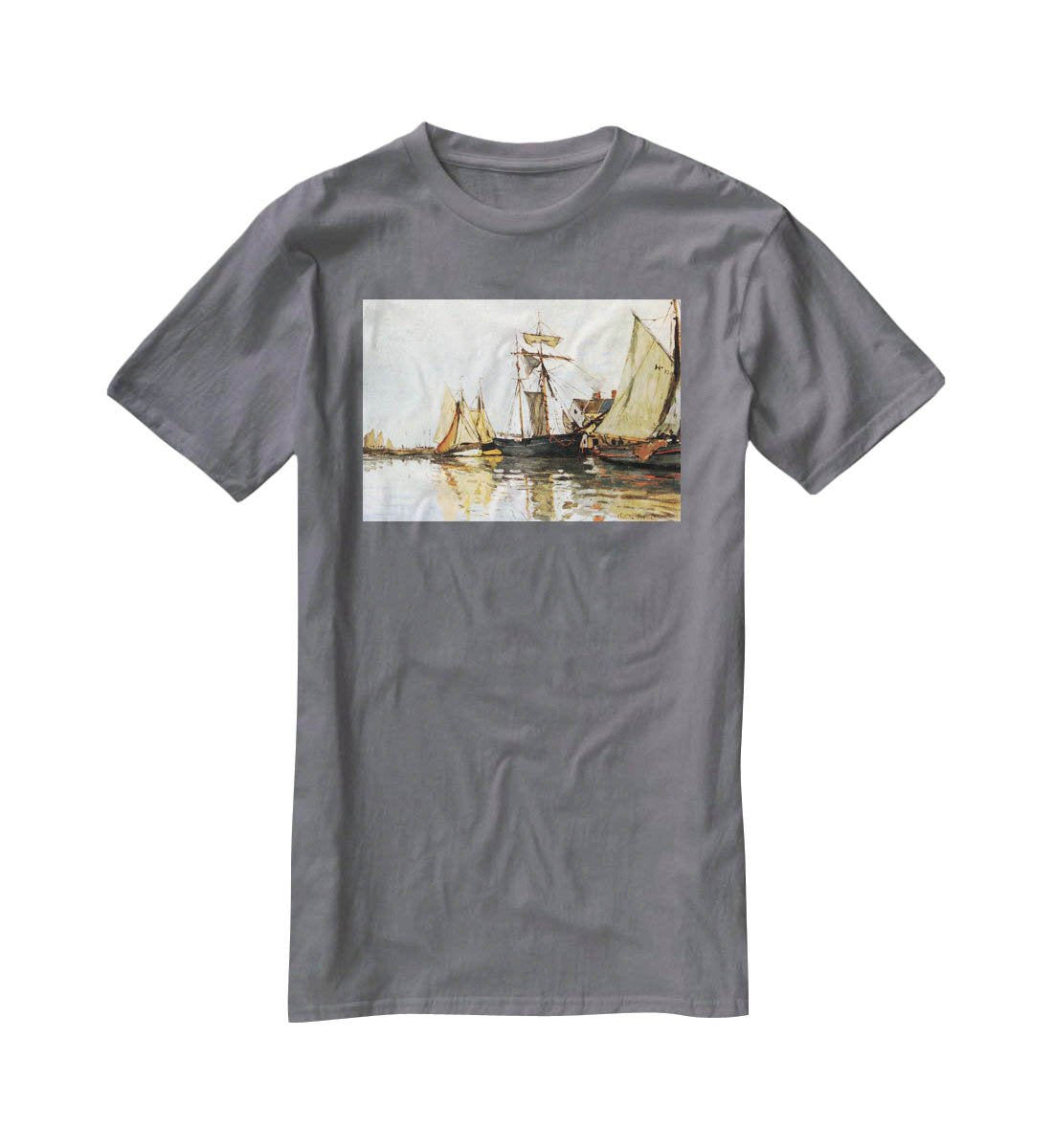 The Honfleur Port by Monet T-Shirt - Canvas Art Rocks - 3