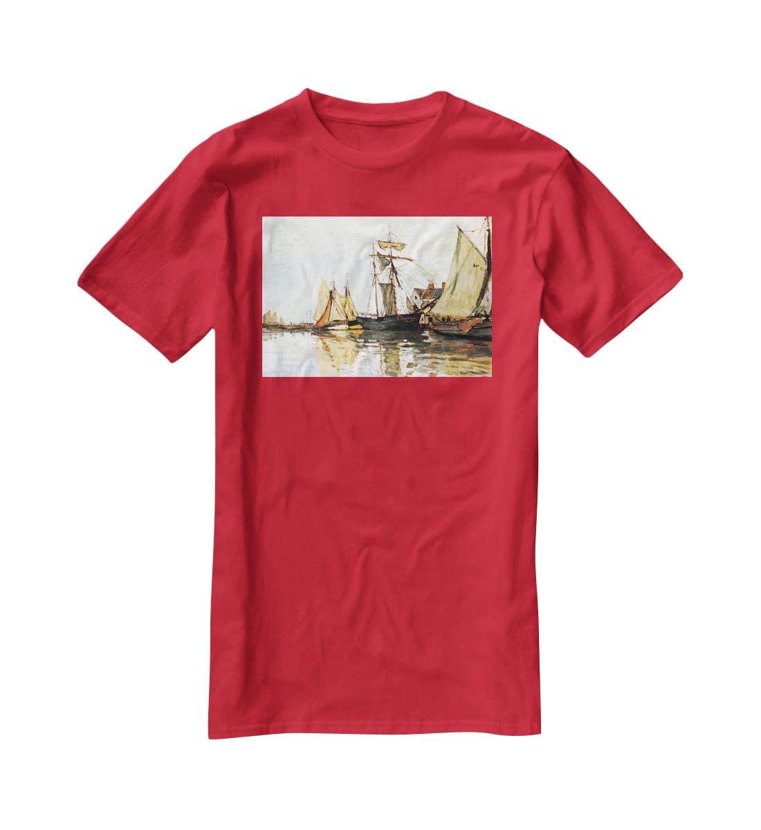 The Honfleur Port by Monet T-Shirt - Canvas Art Rocks - 4