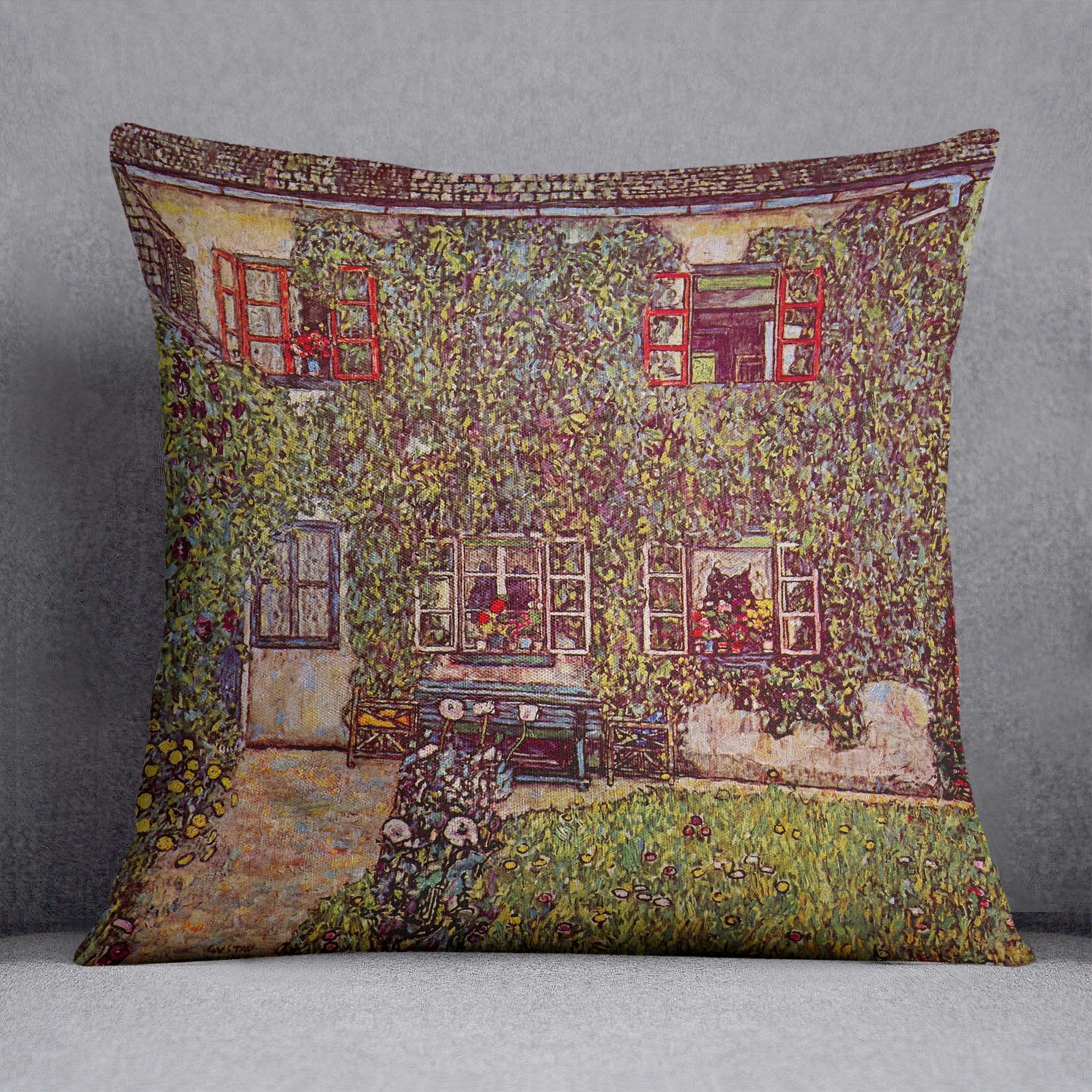 The House of Guard by Klimt Throw Pillow