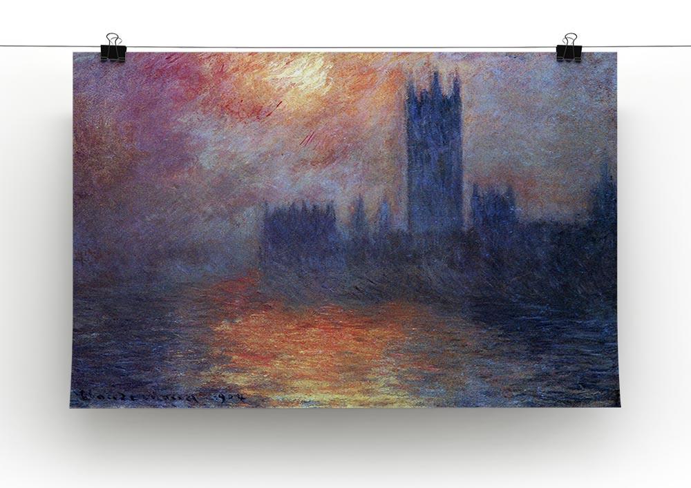 The Houses of Parliament Sunset by Monet Canvas Print & Poster - Canvas Art Rocks - 2