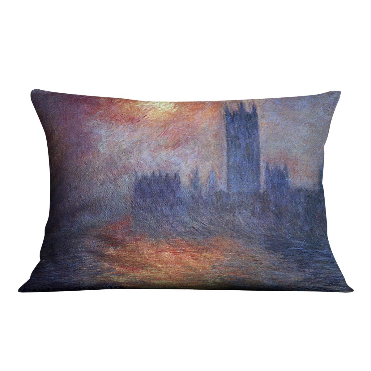 The Houses of Parliament Sunset by Monet Throw Pillow