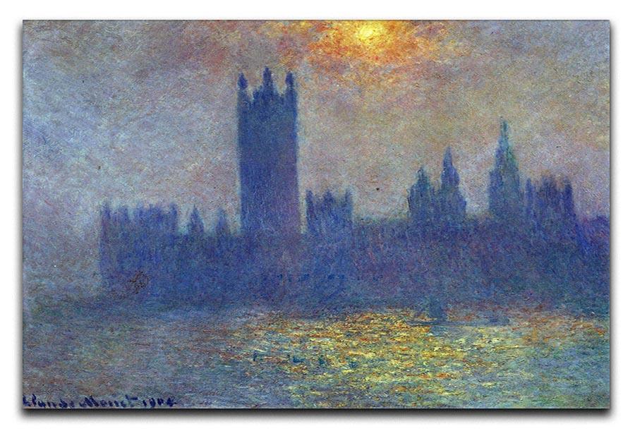The Houses of Parliament sunlight in the fog by Monet Canvas Print & Poster  - Canvas Art Rocks - 1