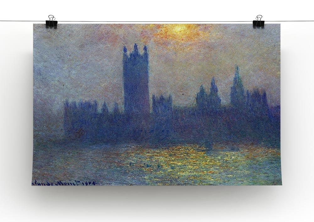 The Houses of Parliament sunlight in the fog by Monet Canvas Print & Poster - Canvas Art Rocks - 2