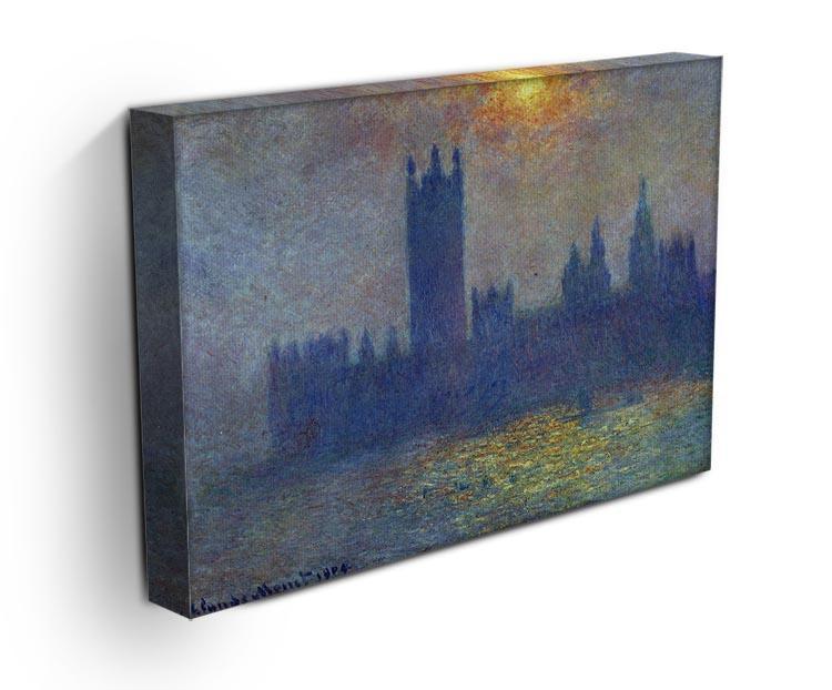 The Houses of Parliament sunlight in the fog by Monet Canvas Print & Poster - Canvas Art Rocks - 3
