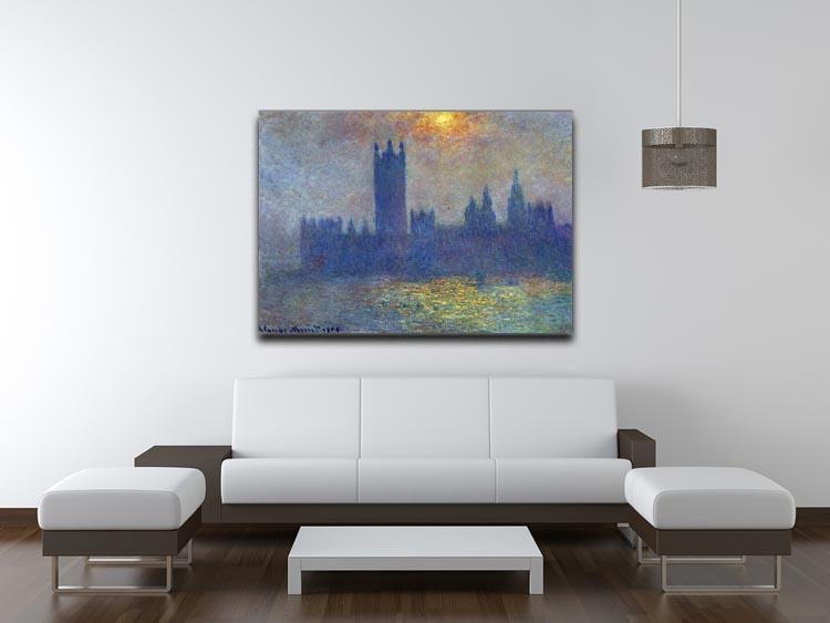 The Houses of Parliament sunlight in the fog by Monet Canvas Print & Poster - Canvas Art Rocks - 4