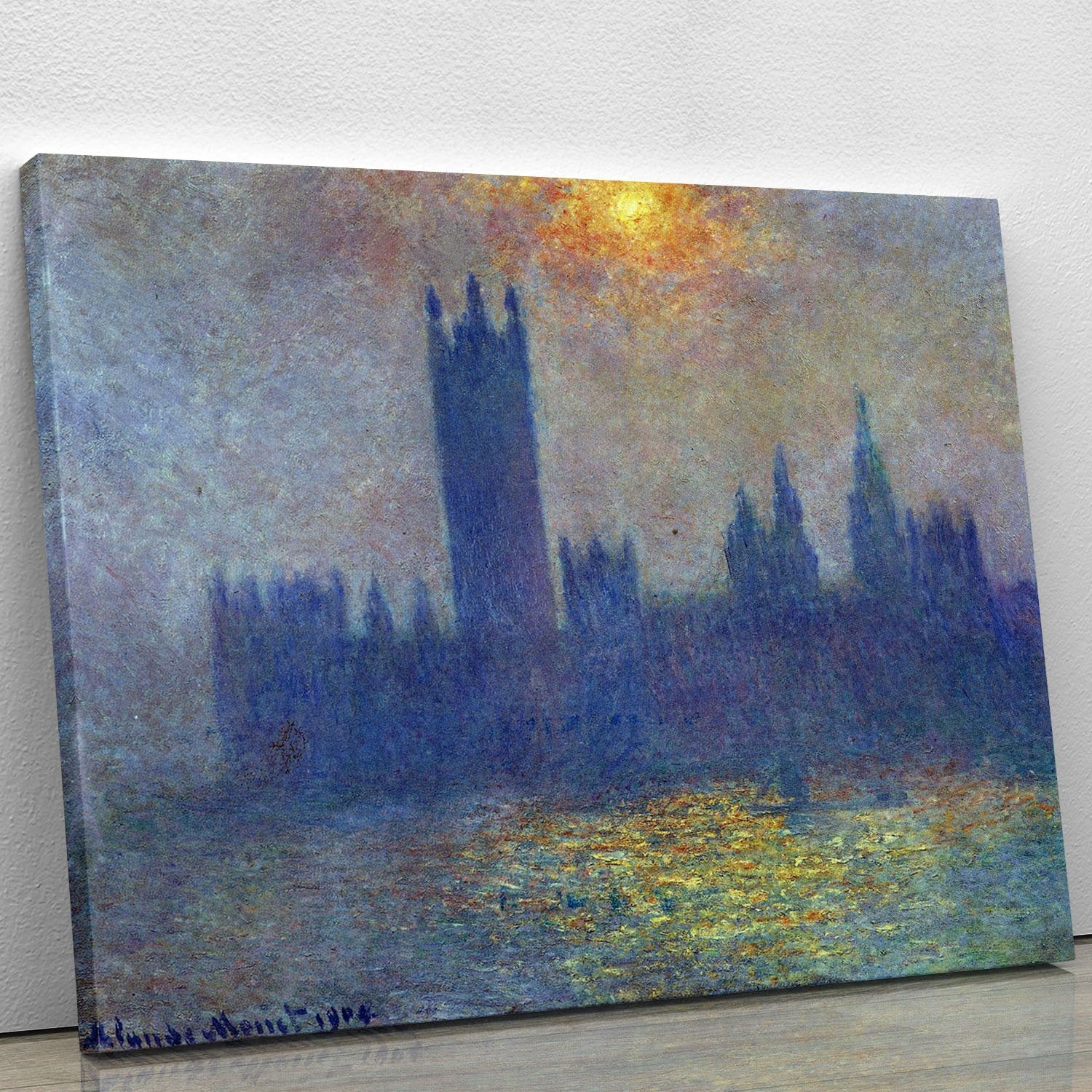 The Houses of Parliament sunlight in the fog by Monet Canvas Print or Poster