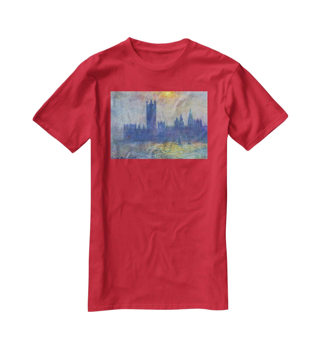 The Houses of Parliament sunlight in the fog by Monet T-Shirt - Canvas Art Rocks - 4
