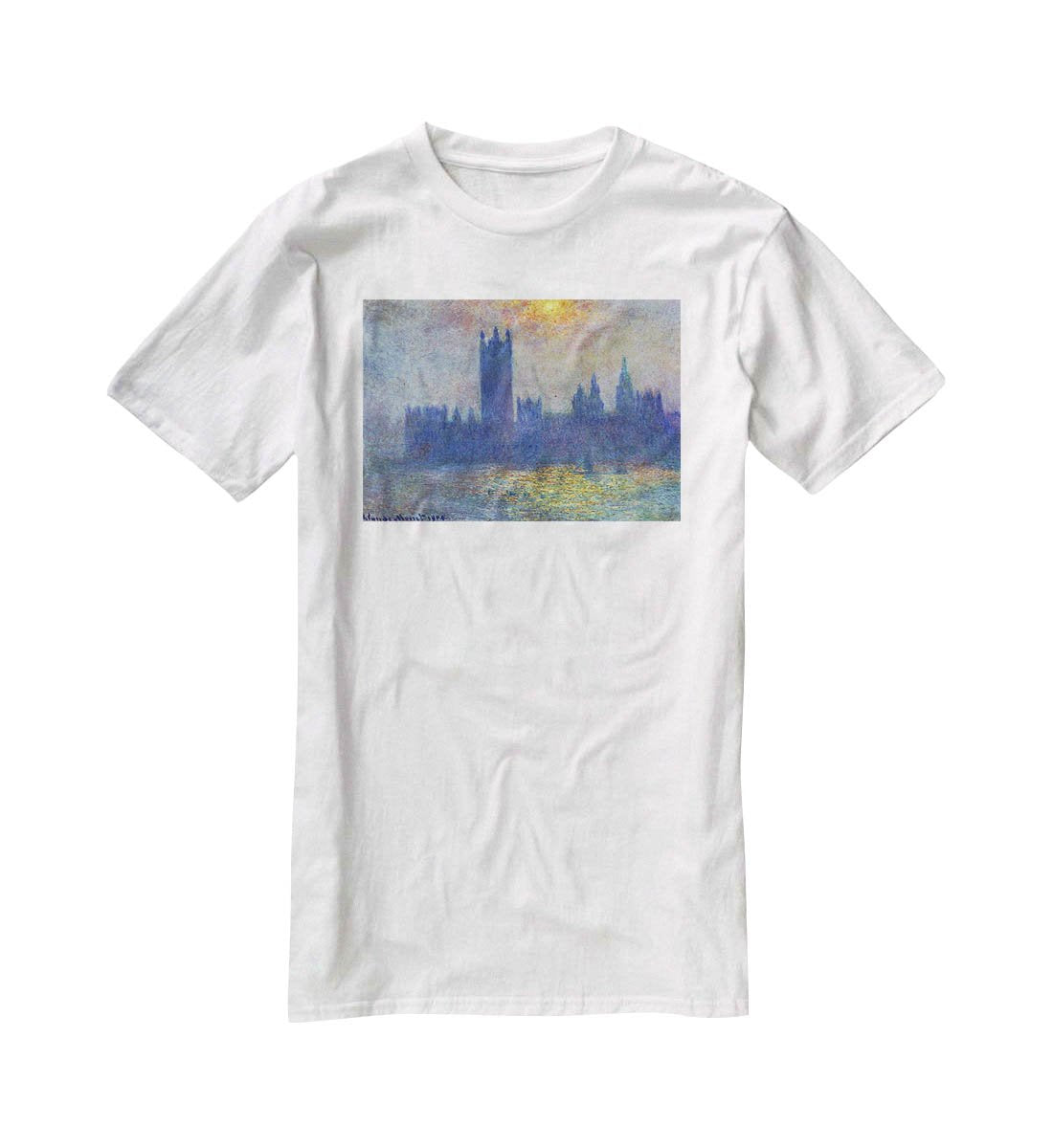 The Houses of Parliament sunlight in the fog by Monet T-Shirt - Canvas Art Rocks - 5