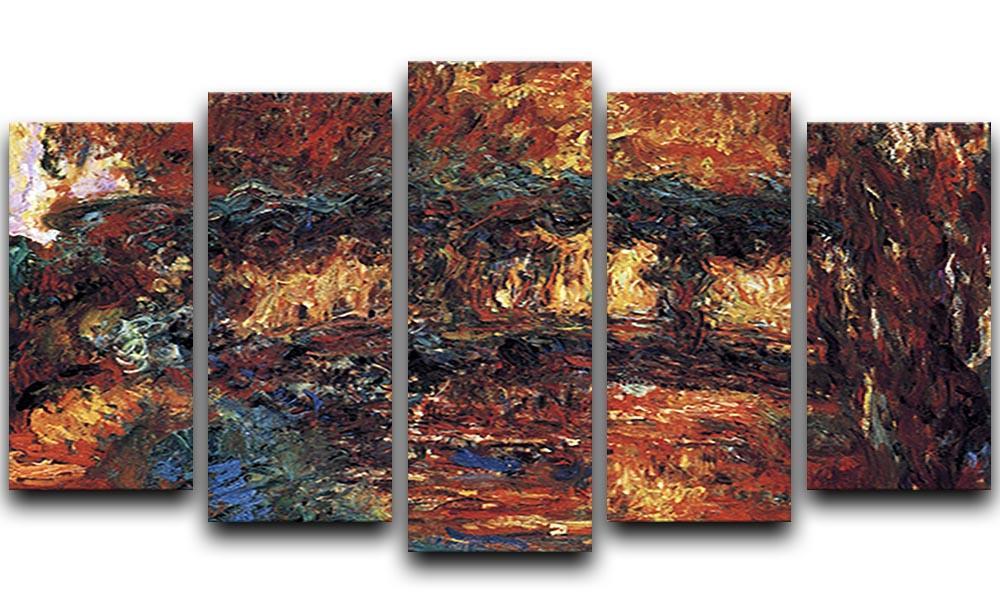 The Japanese Bridge 2 by Monet 5 Split Panel Canvas  - Canvas Art Rocks - 1
