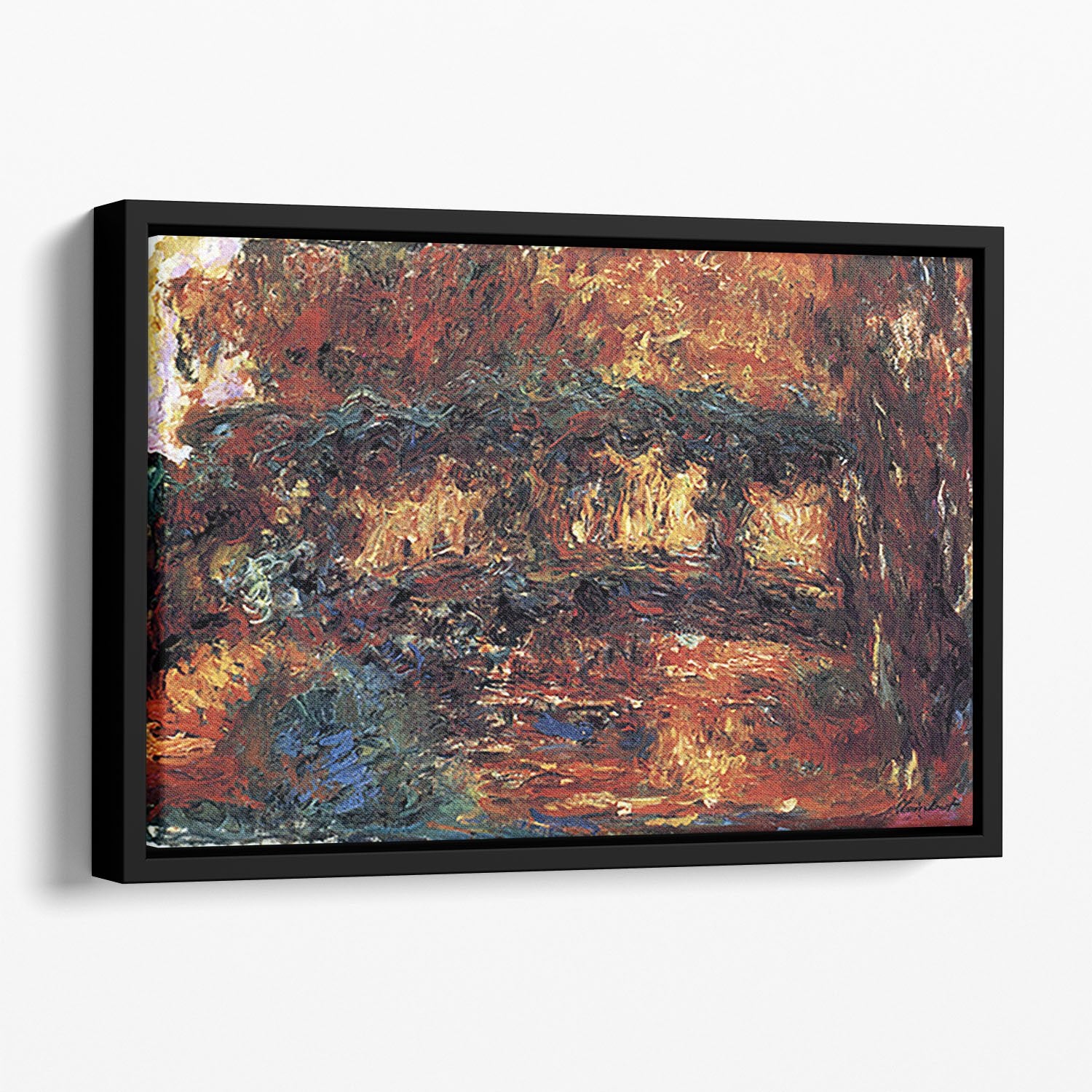 The Japanese Bridge 2 by Monet Floating Framed Canvas