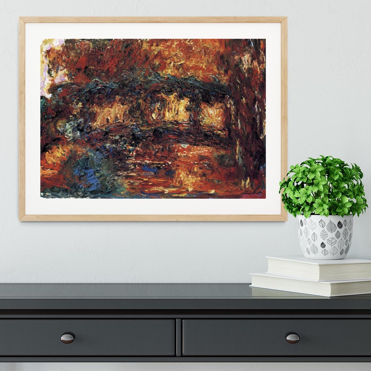 The Japanese Bridge 2 by Monet Framed Print - Canvas Art Rocks - 3