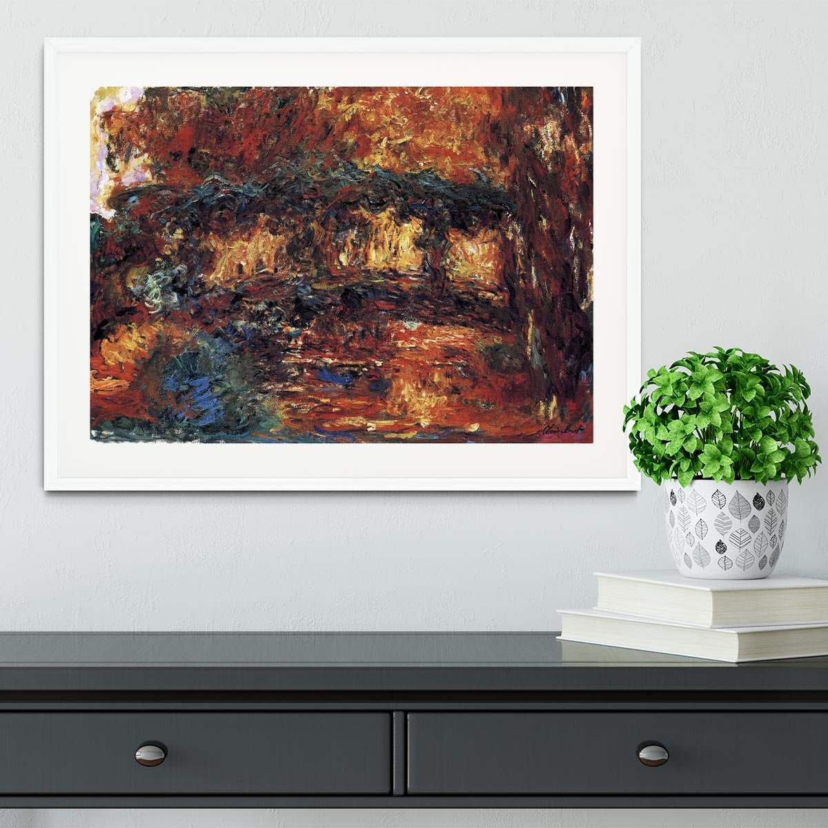 The Japanese Bridge 2 by Monet Framed Print - Canvas Art Rocks - 5