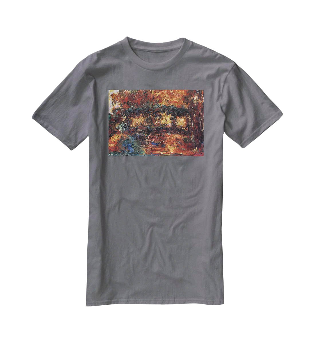 The Japanese Bridge 2 by Monet T-Shirt - Canvas Art Rocks - 3