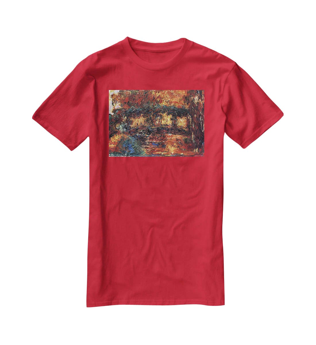 The Japanese Bridge 2 by Monet T-Shirt - Canvas Art Rocks - 4