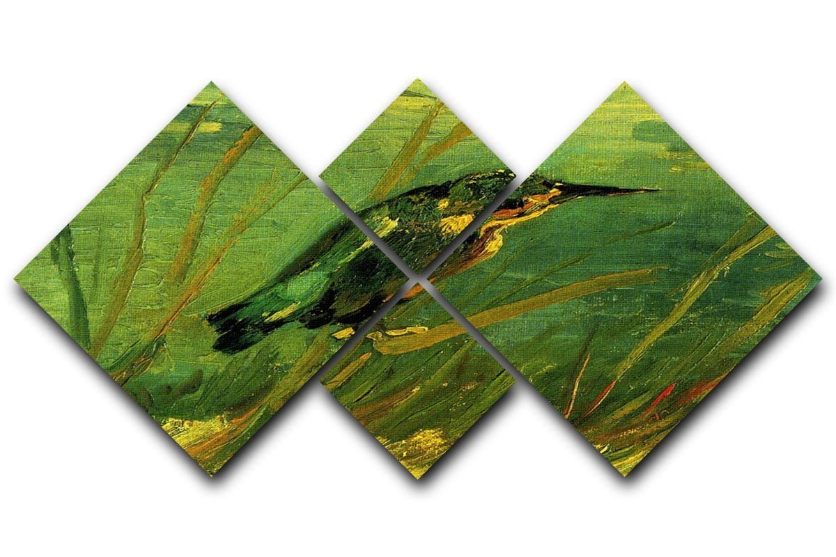 The Kingfisher by Van Gogh 4 Square Multi Panel Canvas  - Canvas Art Rocks - 1
