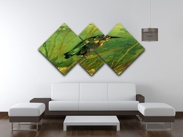 The Kingfisher by Van Gogh 4 Square Multi Panel Canvas - Canvas Art Rocks - 3