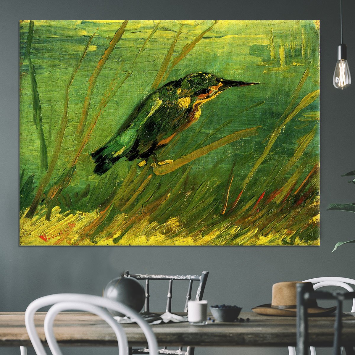 The Kingfisher by Van Gogh Canvas Print or Poster