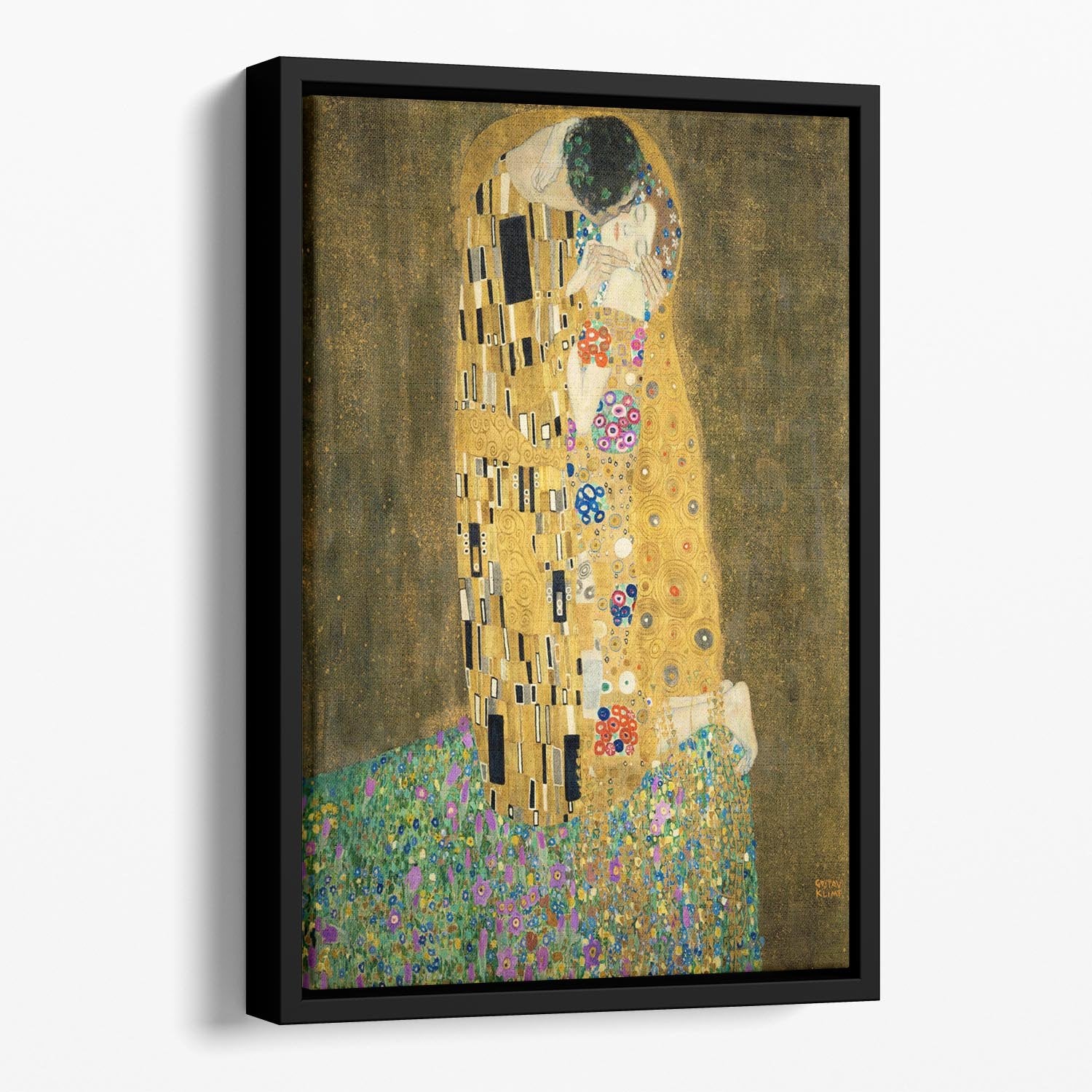 The Kiss by Klimt 2 Floating Framed Canvas
