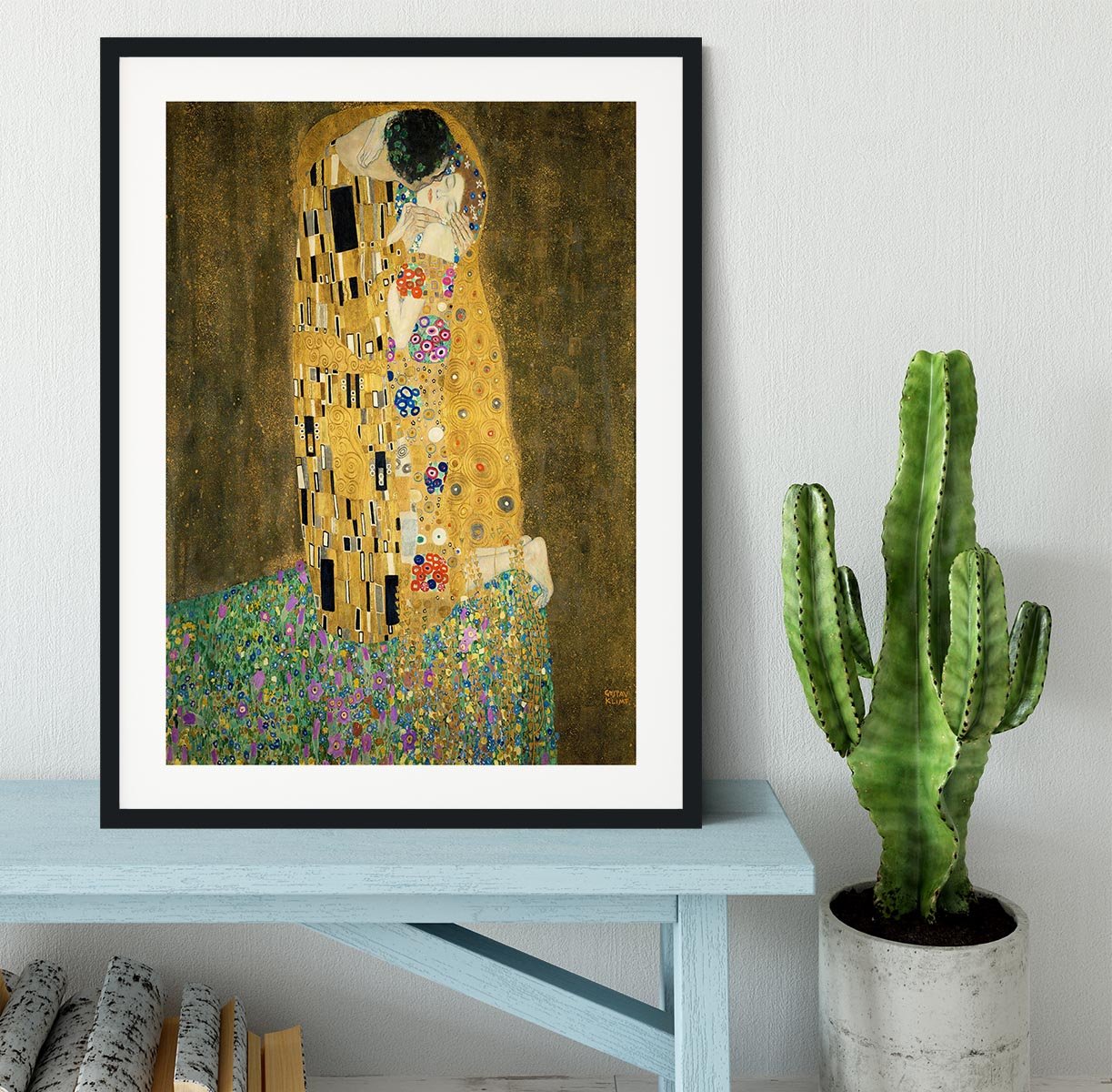 The Kiss by Klimt 2 Framed Print - Canvas Art Rocks - 1