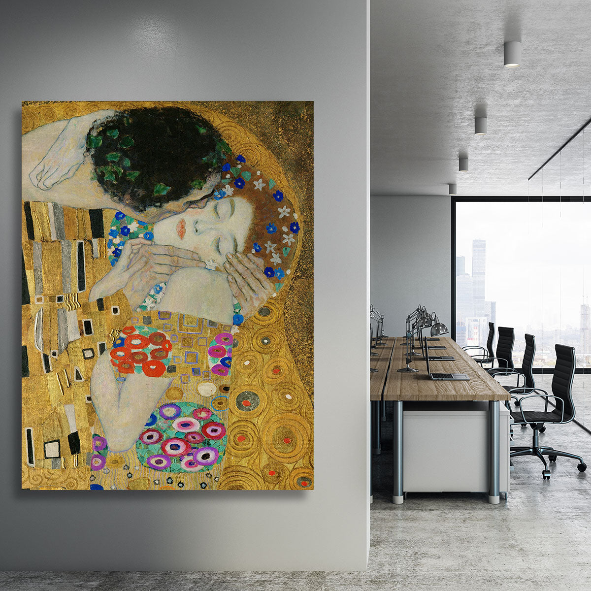 The Kiss detail by Klimt Canvas Print or Poster - Canvas Art Rocks - 3