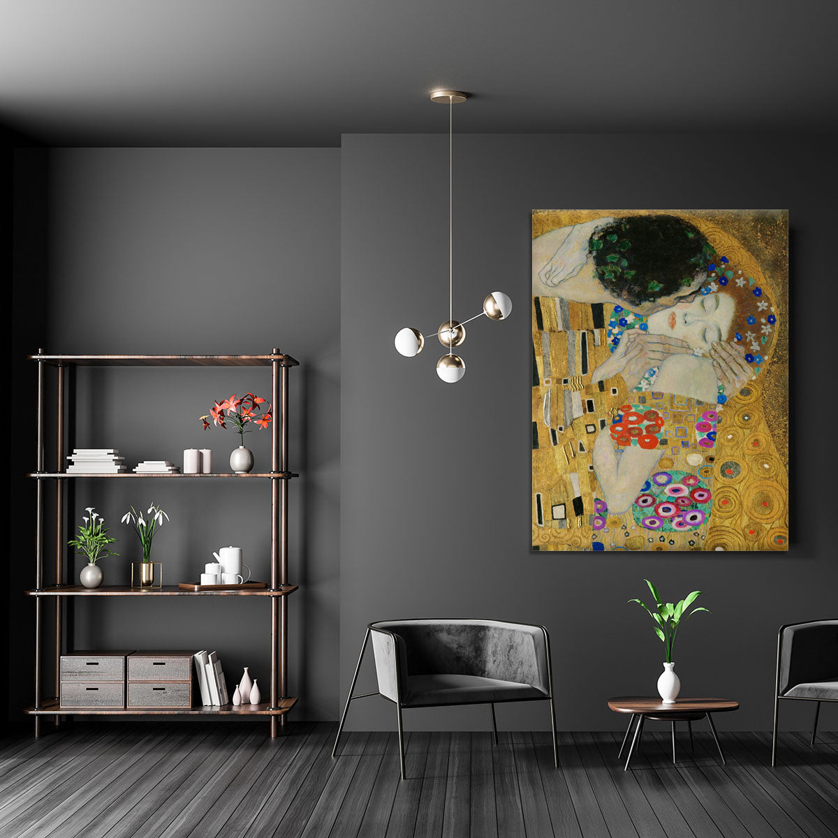 The Kiss detail by Klimt Canvas Print or Poster - Canvas Art Rocks - 5