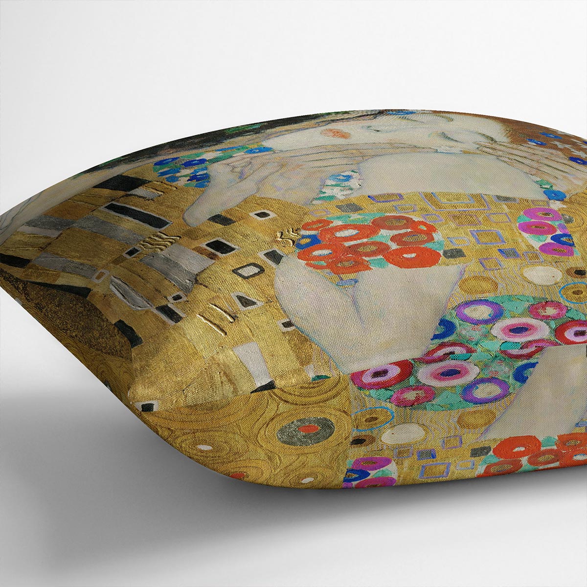 The Kiss detail by Klimt Cushion