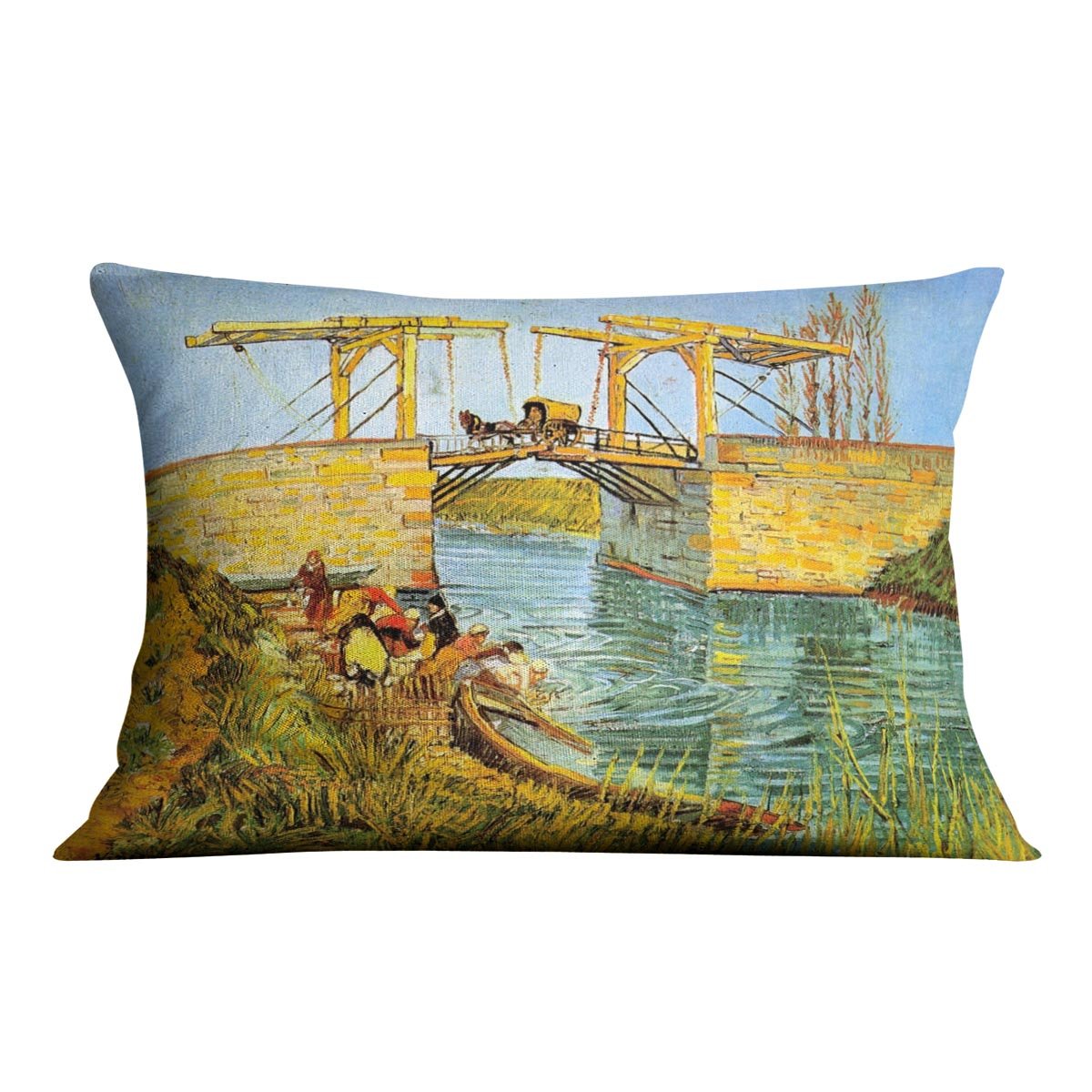 The Langlois Bridge at Arles by Van Gogh Throw Pillow