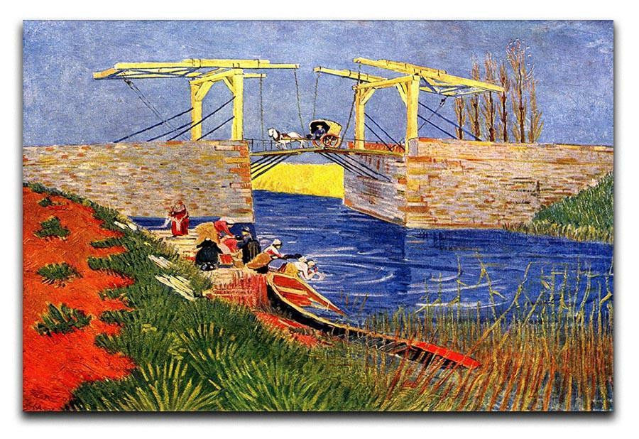 The Langlois Bridge at Arles with Women Washing by Van Gogh Canvas Print & Poster  - Canvas Art Rocks - 1