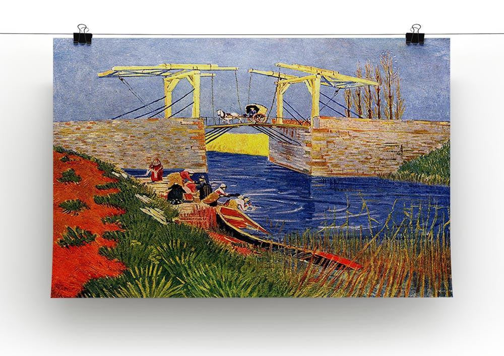 The Langlois Bridge at Arles with Women Washing by Van Gogh Canvas Print & Poster - Canvas Art Rocks - 2