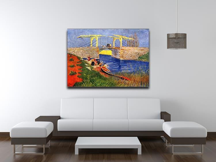 The Langlois Bridge at Arles with Women Washing by Van Gogh Canvas Print & Poster - Canvas Art Rocks - 4