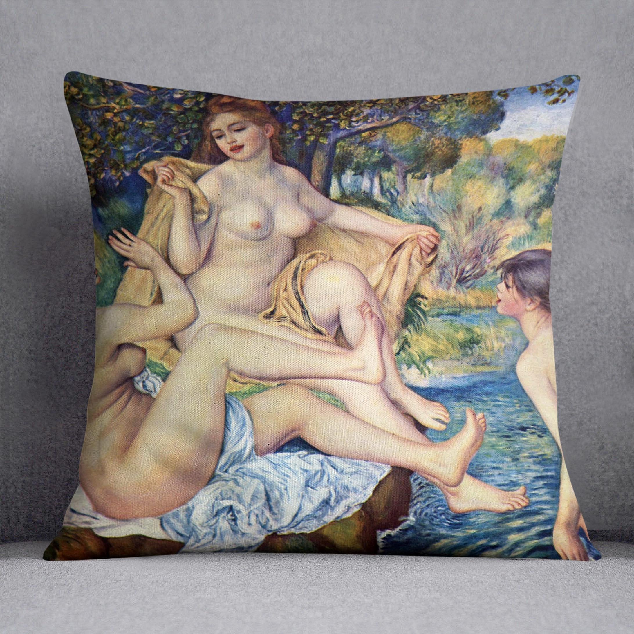 The Large Bathers by Renoir Throw Pillow