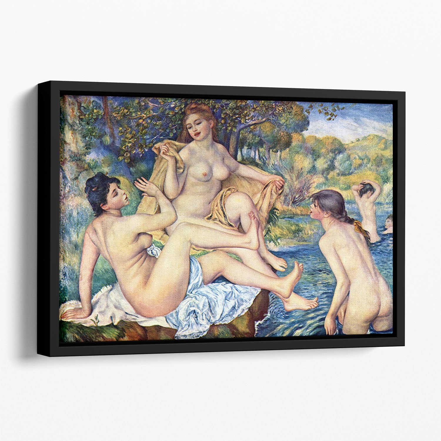 The Large Bathers by Renoir Floating Framed Canvas