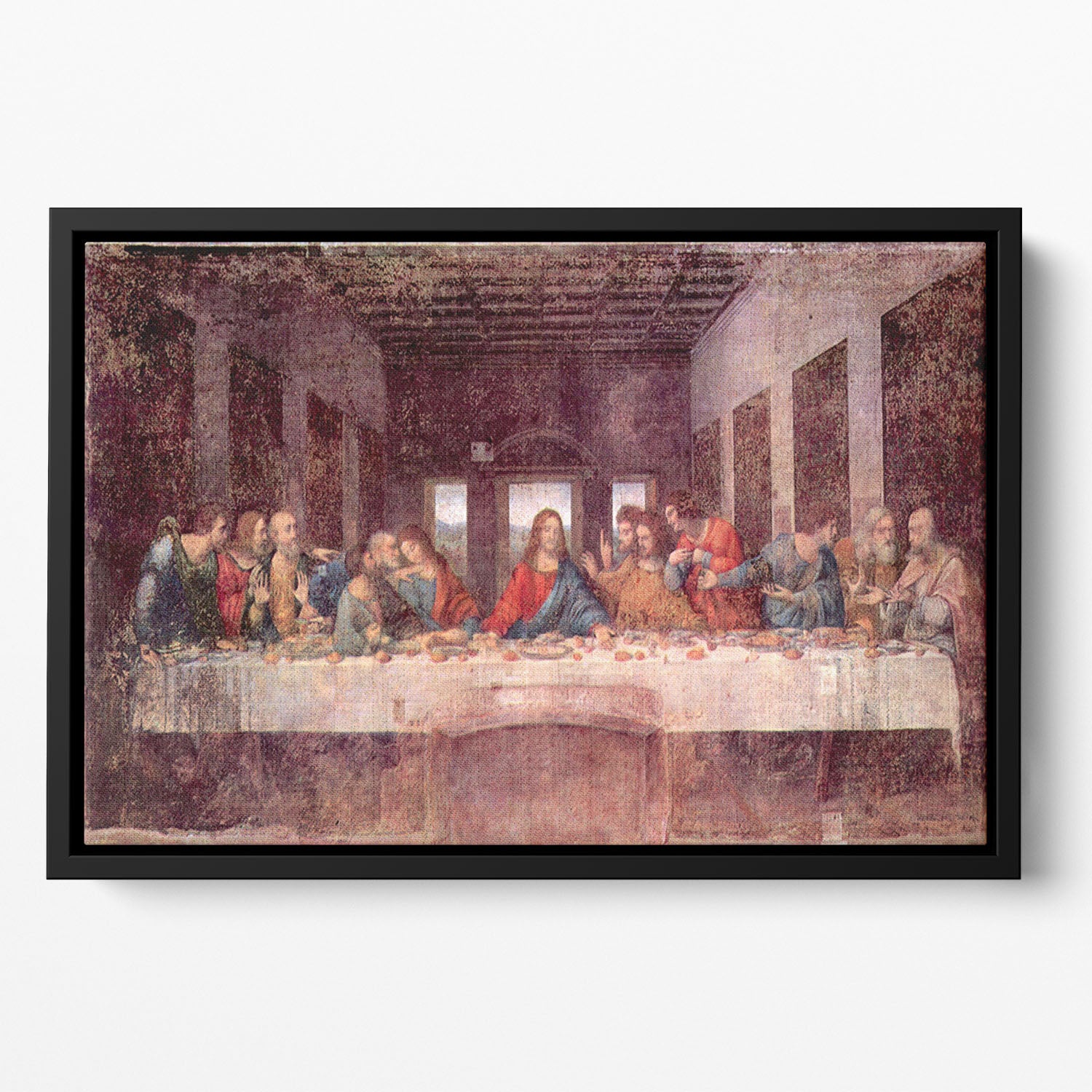 The Last Supper by Da Vinci Floating Framed Canvas