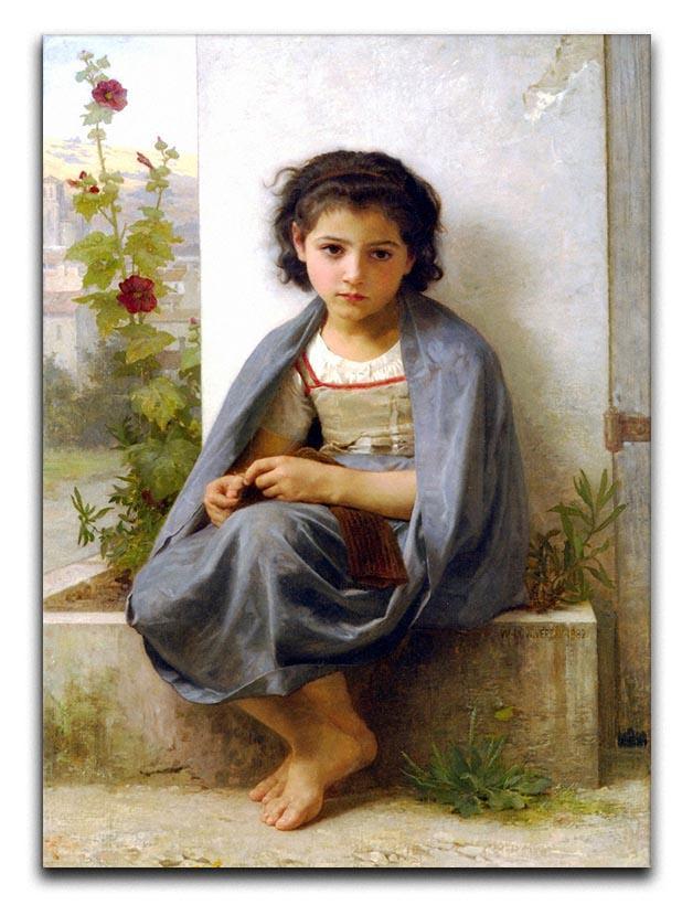 The Little Knitter By Bouguereau Canvas Print or Poster  - Canvas Art Rocks - 1