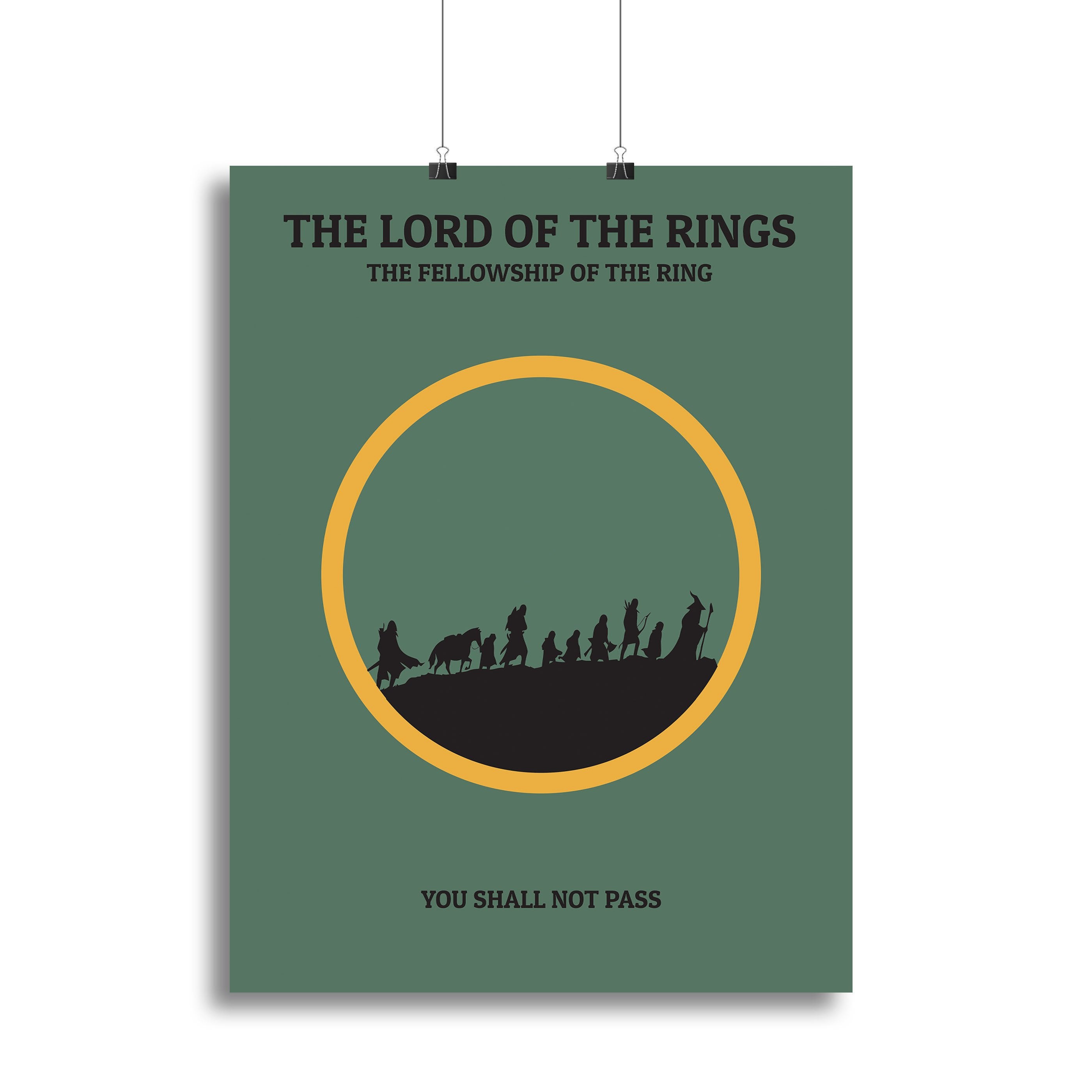 The Lord Of The Rings Fellowship If The Ring Minimal Movie Canvas Print or Poster