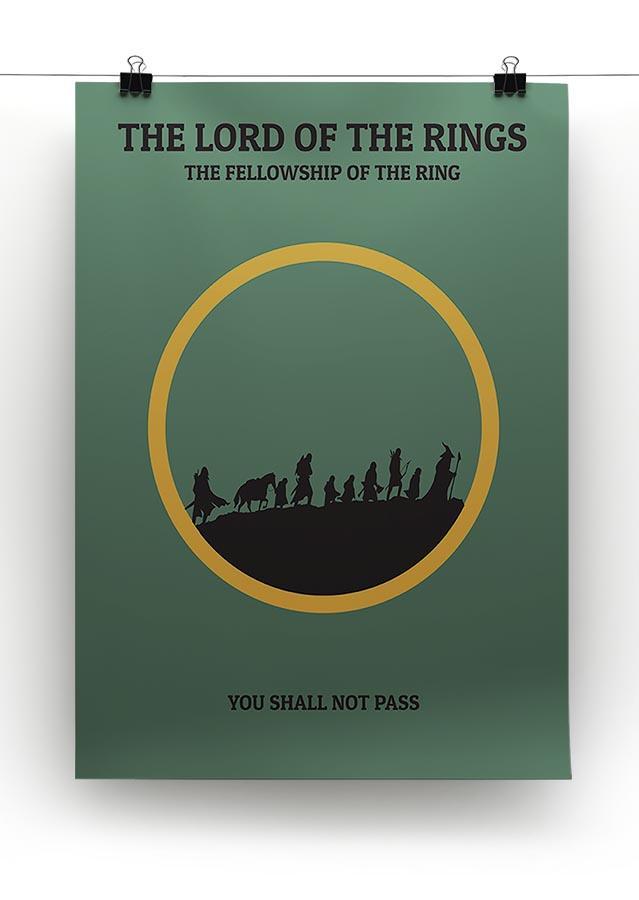 The Lord Of The Rings Fellowship If The Ring Minimal Movie Canvas Print or Poster - Canvas Art Rocks - 2