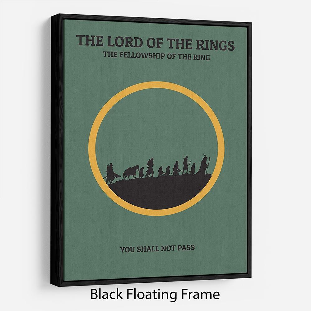 The Lord Of The Rings Fellowship If The Ring Minimal Movie Floating Frame Canvas - Canvas Art Rocks - 1