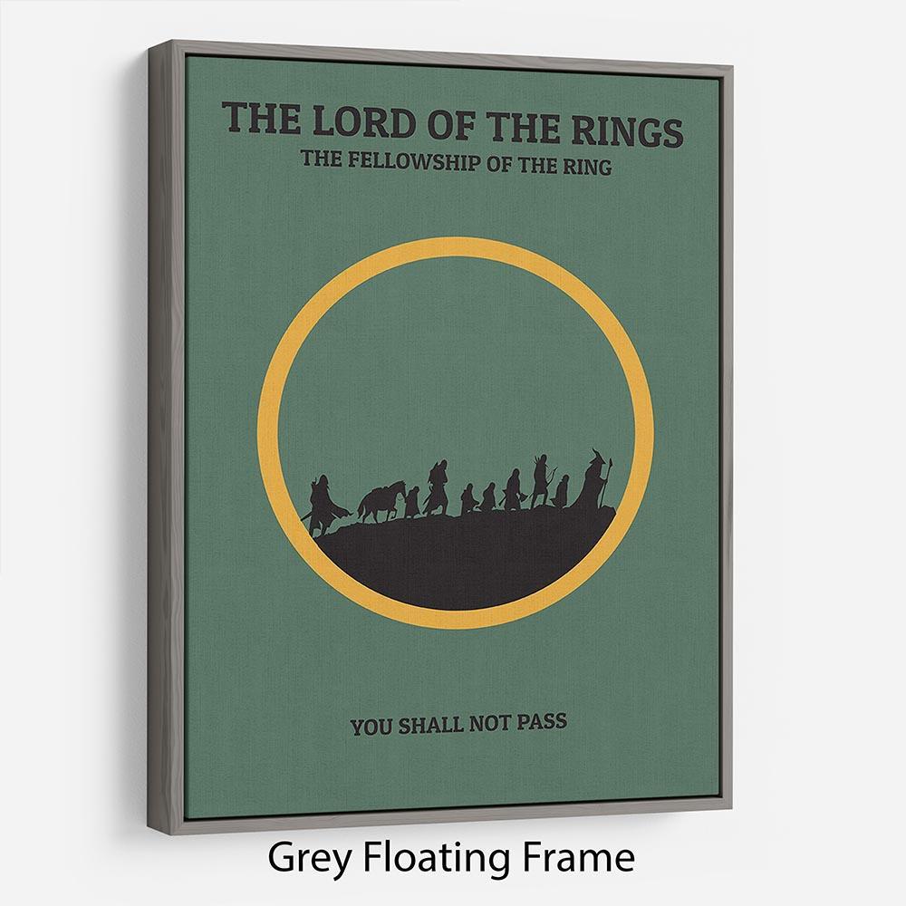 The Lord Of The Rings Fellowship If The Ring Minimal Movie Floating Frame Canvas - Canvas Art Rocks - 3