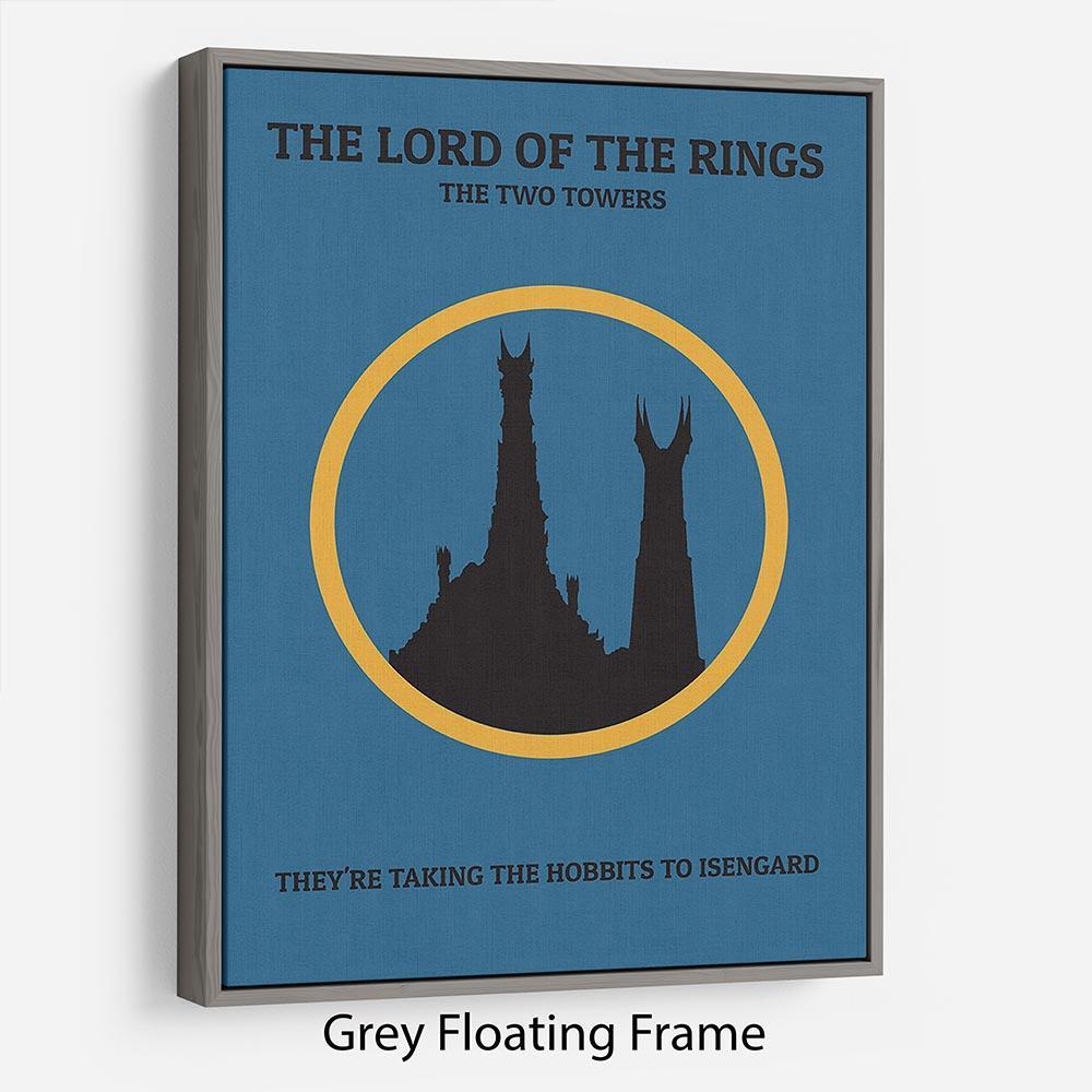The Lord Of The Rings The Two Towers Minimal Movie Floating Frame Canvas - Canvas Art Rocks - 3